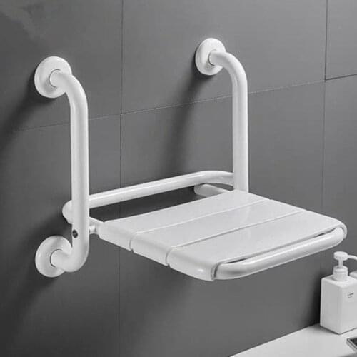 Bathroom wall hanging shower chair strong load-bearing toilet bathing aids dual-purpose armrest elderly safe non-slip bath stool