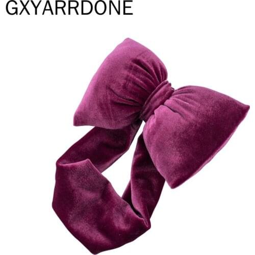 2021 Baby Infant Big Bows Turban Headbands Velvet Bowknot Elastic Headwraps Kids Girls Boys Hair Accessories Hair Bands