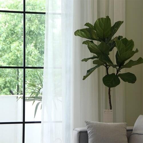 White Sheer Tulle Curtains for Living Room Bedroom High Quality Sheer Voile Room Divider for Small Window