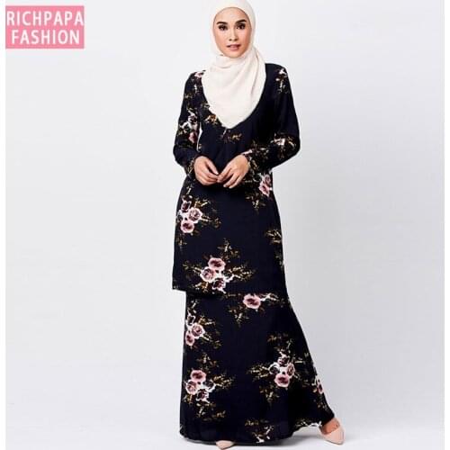 Plus Size Two-piece Set Abaya Muslim Hijab Kaftan Dress Arab Women Ramadan Eid Caftan Turkey Elbise Islam Robe Musulmane Longue