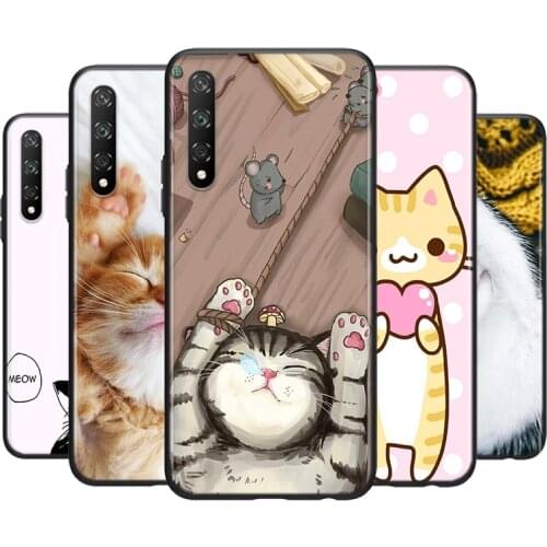Silicone Cover Sleeping Kitten Cat For Huawei Y9S Y6S Y8S Y8P Y9A Y7A Y7P Y5P Y7 Y6 Y5 Pro Prime 2019 2018 Phone Case