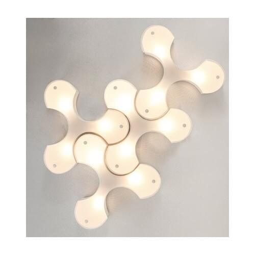 Modern Creative Geometric AC 110/240V 3W LED Glass Iron Ceiling Light for Home Living Room Foyer Aisle Lighting Fixture