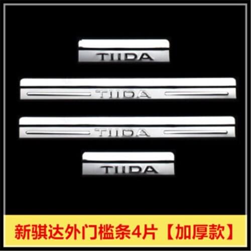 Car styling For Nissan TIIDA 2011 2012 2013 2014 2015 2016 2017 Stainless steel door sill Scuff Plate Car accessories