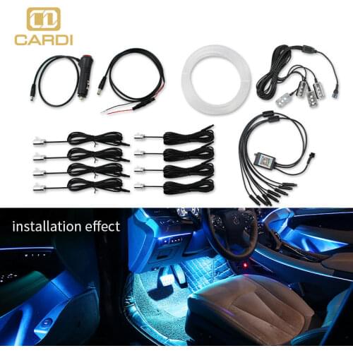 HOLYWOOT New Car Interior Atmosphere lamp Ambient Led Light Strips With Bluetooth Remote Neon Lighting App Controlled