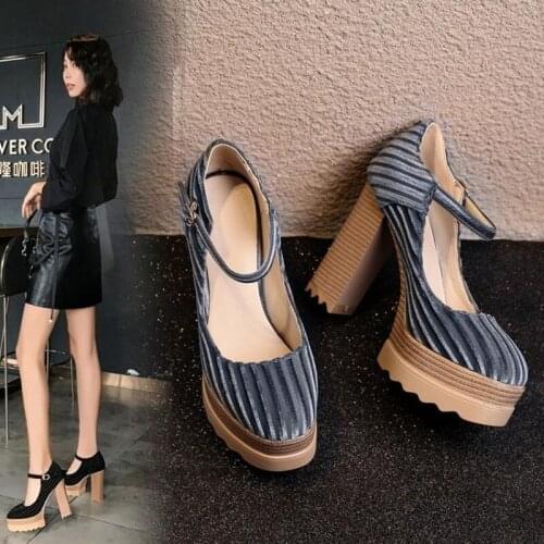 Lolita shoes tea party kawaii princess kawaii shoes vintage thick bottom round head high heel women shoes loli cosplay cos