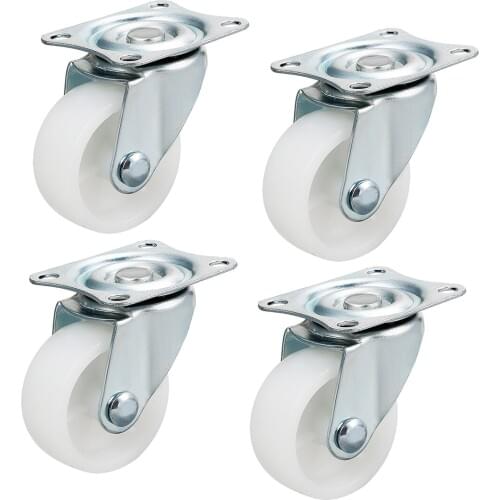 Uxcell 4Pcs 1.18 Inch Rigid Non-Swivel Casters PP Plastic Wheel Top Plate Mounted 1.5in Swivel