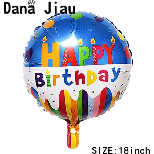 High-quality 18inch blue happy birthday balloons sweet Party Decoration Balloon holiday Aluminum Inflatable Foil Ball kids toy