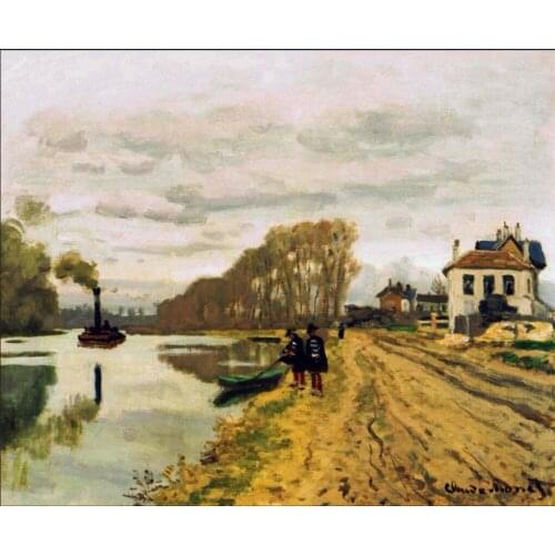 High quality Oil painting Canvas Reproductions Infantry Guards Wandering along the River (1870) By Claude Monet hand painted