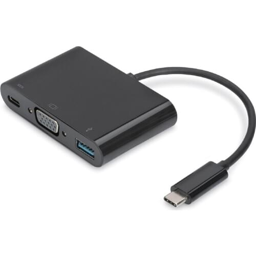 USB 3.1 Type-C to USB 3.0+VGA+Type-C Charging Adapter