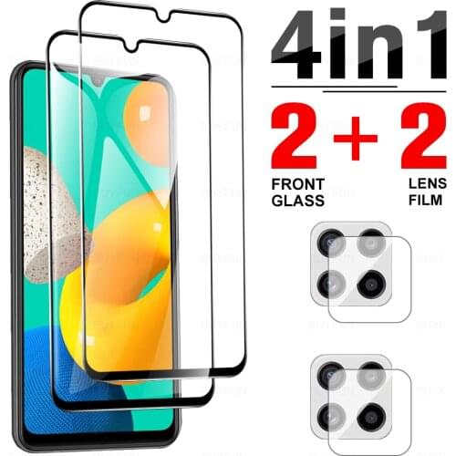 4in1 full cover tempered glass for samsung galaxy m32 4g camera protector for samsung m 01 11 21 31 31s 51 screen protect film