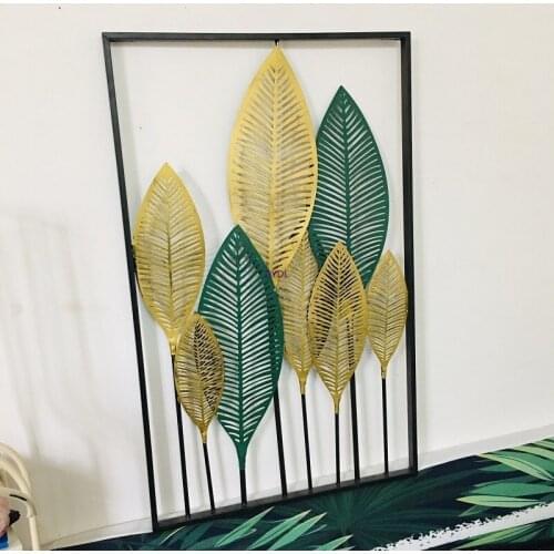 Iron Art Leaves Home Improvement Wall Decoration Wall Hangers Metal Modern Minimalist Living Room Wall Decorations Pendant