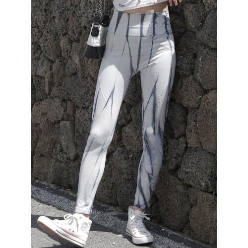 Womens Slim High Waist Seamless Knit Leggings Tights Pants Sexy Sports Gym Wear Fitness Workout Spandex Tie Dye Jeans Clothing