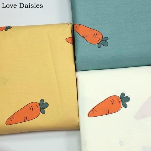 100% Cotton Twill Cartoon Fruit BEIGE YELLOW GREEN Carrot fabrics for DIY Kids Crib Bedding Cushion Handwork Decor Dress