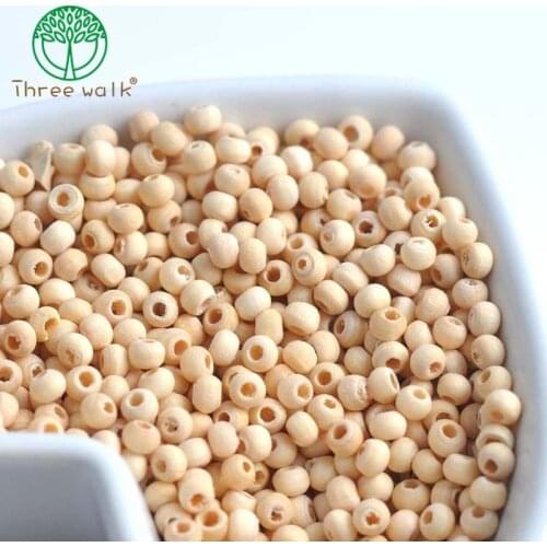 1000pcs Natural Round Ball Wooden Spacer Beads For Jewelry making DIY 4mm