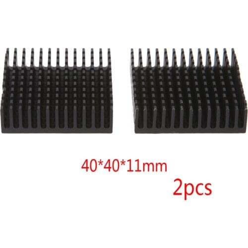 2 Pcs/Set 40*40*11mm Aluminum Cooling Heatsink Block Extruded Radiator Cooler T3LB