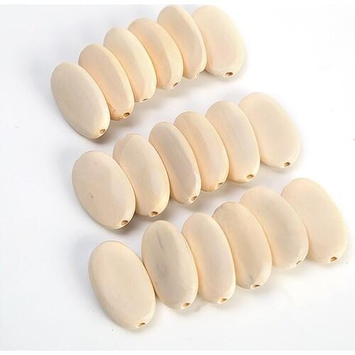 33 * 20mm Flat Round Wooden Beads Bracelet Children Beaded DIY for Jewelry Making 10 Pcs