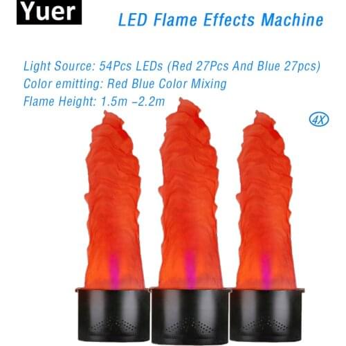 4Pcs/Lot 2.2meter Red Fake Fire Flame Lighting LED Fire Machine Stage Special Effect Lamp Silk DJ DISCO Wedding Flame Machine
