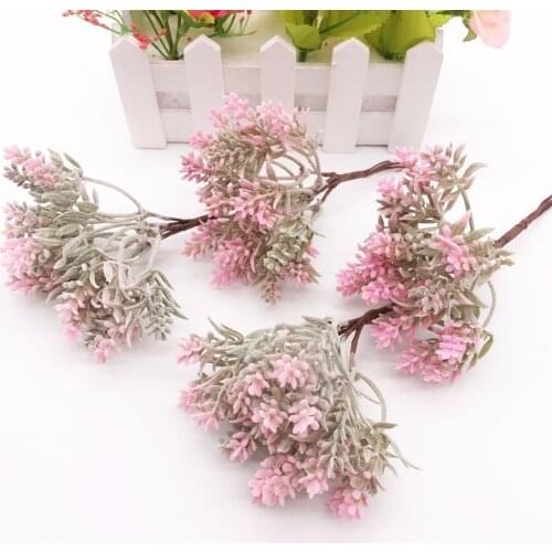 6pcs Mini Artificial Grass Plant Artificial Flowers for Wedding Christmas Decor DIY scrapbooking Wreath Fake flowers