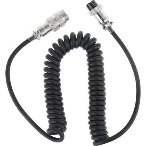 8Pin Coiled Extension Microphone Cord 8Core Aviation Male Plug to 8Core Aviation Female Plug Cable