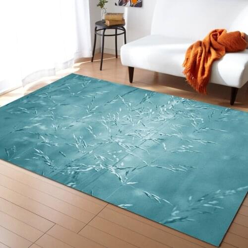Turquoise Bright Plant Carpet for Living Room Rug Kids Bedroom Bedside Rugs Carpets Home Sofa Table Decor Mat