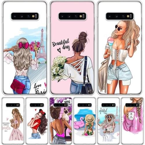 Anastasia kosyanova art Brown Hair Female Phone Case for Samsung Galaxy S10 S20 Ultra Note 10 9 8 S9 S8 S7 J4 J6 J8 Plus Lite