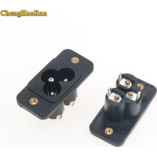 ChengHaoRan 1 PCS IEC 320 C6 AC power outlet 3 pin AC 2.5A 250V voltage power socket connector
