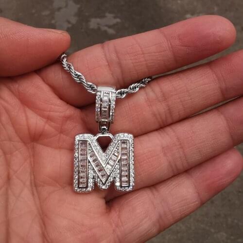 Zircon initial 26 letter necklaces Couple Name necklace for women men gold custom thick gold chain necklace for women Jewelry