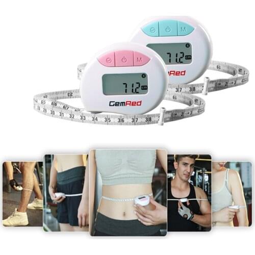 GemRed Digital Body Circumference Tape with bluetooth Measure Waist Bicep Measure with Auto-Locking and Retractable (Blue)