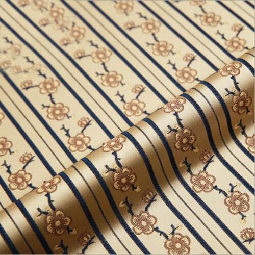 HLQON top grade yarn dyed brocade jacquard Plum line fabric for dress women cloths tissue patchwork suit sofa pillows cushion