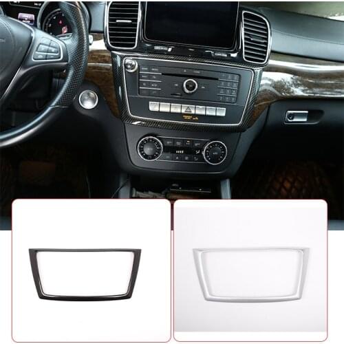Carbon Fiber For Mercedes Benz GL GLE GLS ML Class ABS Chrome Center Console Frame Trim Car Accessories