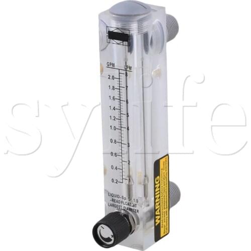 LZM-15T Adjustable Panel Type Flowmeter Flow Meter for Liquid 0.2-2.0GPM