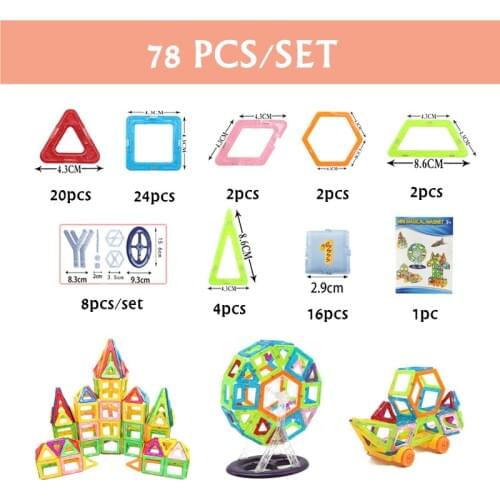MylitDear Mini 78/152/174 pcs Magnetic Building Blocks Toys Construction Model DIY 3D Magnetic Designer Educational Bricks Toys