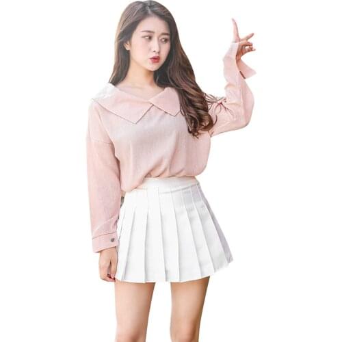 Women High Waist Pleated Skirt Sweet Cute Girls Dance Mini Skirt Cosplay Black White Skirt Fashion Female Mini Skirts Short