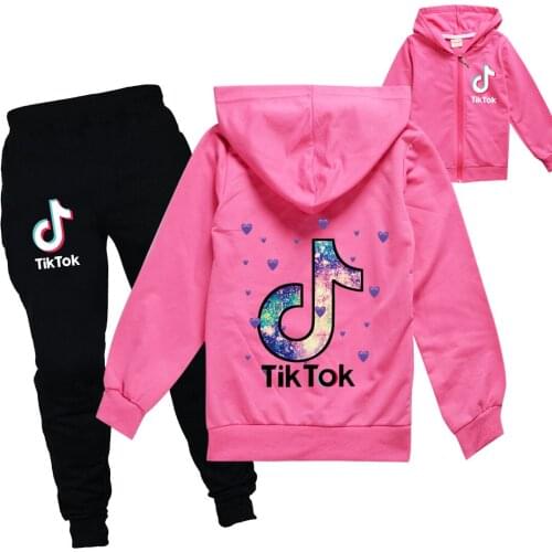 TIK TOK Boys Sweatshirts Set Fashion Kids Hooded Coat Baby Toddler Girls Coat Kids Clothes Boys Sportswear Clothes Sets