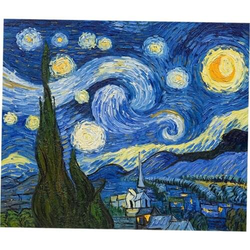 Handmade 5D Diamond Painting Kit Rhinestone Embroidery Starry Night 30x25cm