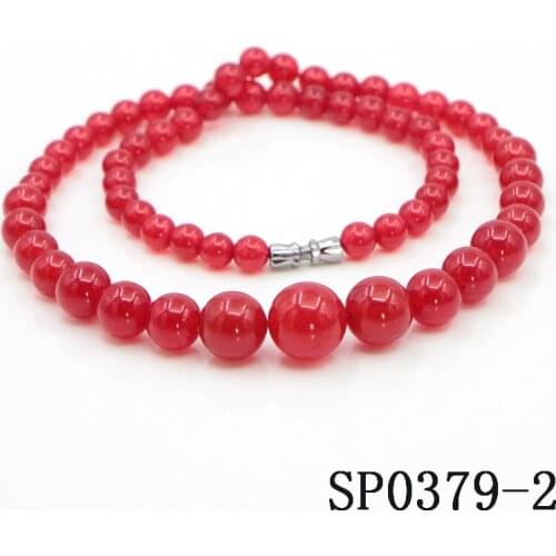 Natural Stone 6-14mm Emeralds Jaspers Round Bead Necklace Fashion Charm Jewelry Woman Girl Christmas Gift Wholesale Price 18inch