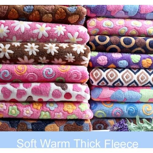 Blanket Soft Flannel Fabric Double Faced 160cm*45cm Fleece Warm Baby Plush Bedsheet Cloth Sofa Cover Material