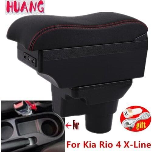 For Kia Rio 4 Armrest box For Kia Rio 4 X-Line car armrest box Russi 2016 2017 2018 2019 2020 2021 car accessories interior