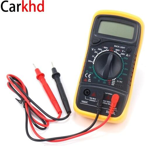 Handheld Digital Multimeter LCD Backlight Portable AC/DC Ammeter Voltmeter Ohm Voltage Tester Data Hold Rms Diode Test For Car
