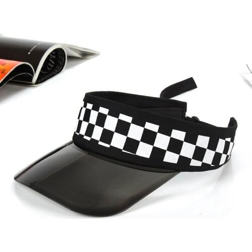 Empty Top Hat Plaid Printing Hats PVC Shade Baseball Cap Outdoor Sports Caps Fashion Street Leather Hip Hop Visor Beanie Hat