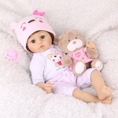 Real Baby Reborn dolls 18'' Lifelike Soft cloth body Babies realistic Baby Doll Toys For Children bebe Gift Childrens Day