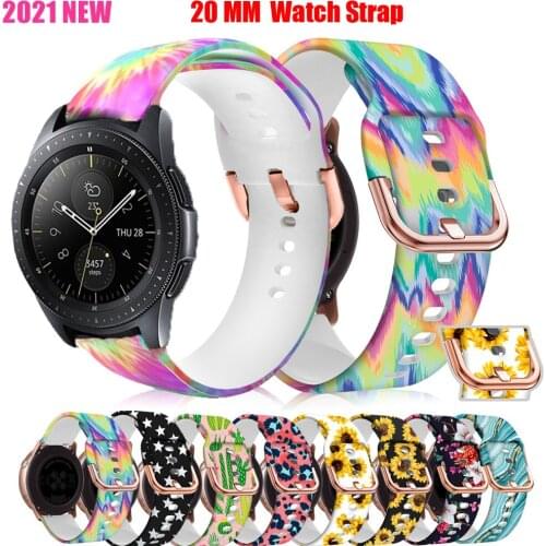 20mm Silicone Band For Samsung Active 2 40/44 Strap Galaxy Watch 3 41 Gear S2 Bracelet Huawei Watch GT 2 42 Amazfit GTR Strap