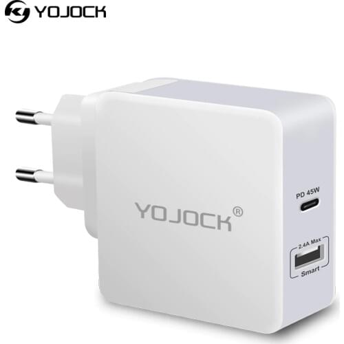 YOJOCK 57W USB Type C PD Charger Portable Power Delivery Quick Charge 3.0 Wall Charger for iPhone X 8 Nintendo Swith New Macbook