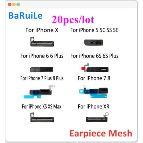 BaRuiLe 20pcs Earpiece Speaker Dust Mesh for iphone 6s 7 Plus 8 X XS Max XR Ear adhesive sticker Grill Rubber repartment parts