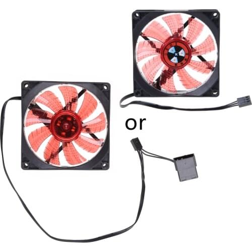 Tablet-90mm LED Light 3pin PC Desktop Computer Case Cooling Cooler Fan Low Noise 9025