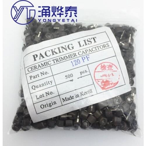 YYT 10PCS 120P adjustable capacitors trimming capacitors variable capacitors plastic 6mm
