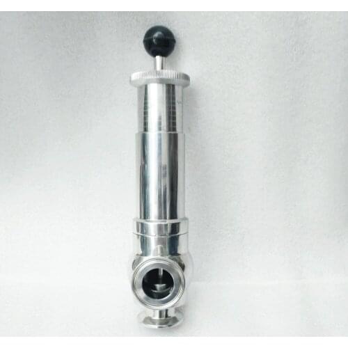 1.5" Tri Clamp 1-5 Bar Adjustable Pressure Relief Safety Valve Sanitary SUS 304 Stainless Steel Liquid Gas Brew Diary Product
