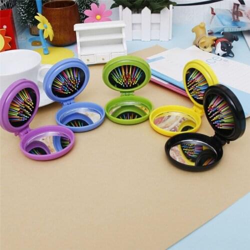 1Pcs Girls Functional Mini Mirror Folding Comb Airbag Massage Round Hair brush