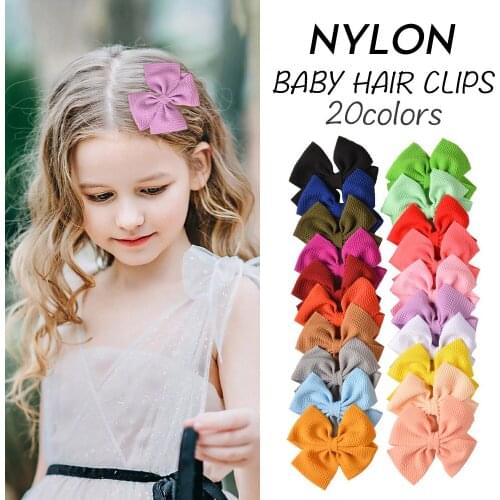 10pcs/lot 20 Color Bubble Bow Childrens Hair Clip Baby Girl Bow Duckbill Clip Child Side Hair Pin Holiday Gift