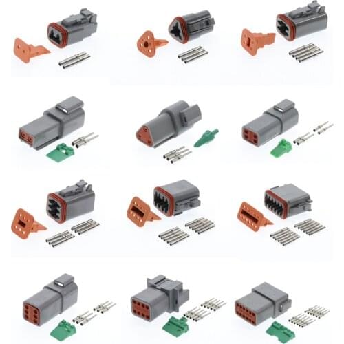 Deutsch DT 2 3 4 6 8 12 Pin Way Auto Waterproof Connector Automotive Sealed Electric Male And Female Plug With Solid Terminals